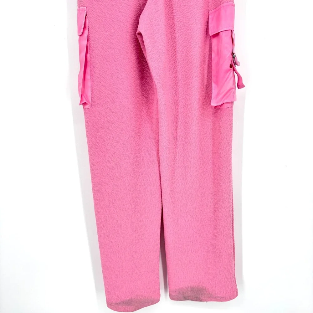 Beach Riot Range Cargo Pants Sz S Pink Wide Leg Pull On Flowy‎ Gauze Lined
